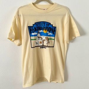 Vintage 90s western graphic T-shirt tee deadstock single stitch yellow